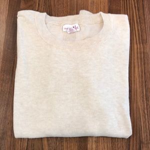 Oatmeal colored light weight cotton blend sweater